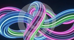 Abstract Neon Twisted Tubes
