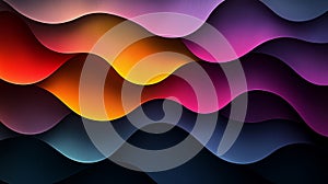 Abstract wavy layers with vibrant colors and smooth gradient shading