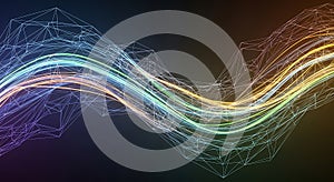 Abstract Network Data Flow, Technology, Connection, Background