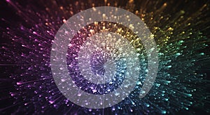 Abstract Rainbow Explosion Colorful Light Burst Background