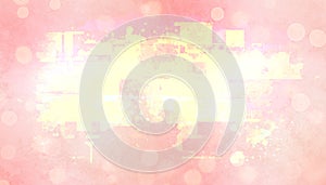 Vibrant abstract background with yellow center on bokeh distressed rose red paper