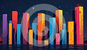 Vibrant Abstract Bar Graph: Colorful Data Visualization