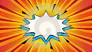 Vibrant Abstract Blank Comic Speech Bubble Pop Art Design Element for Graphic Design Projects