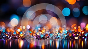 Vibrant Abstract Bokeh Lights Background with a Colorful Blurry Effect Ideal for Festive Celebrations Party Atmospheres and Vivid