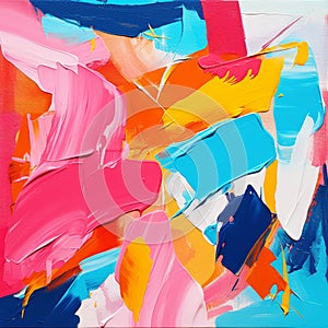 Vibrant Abstract Brushstroke Painting Inspired By Fauvism And Gerhard Richter