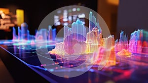 Vibrant Abstract Cityscape Data Visualization