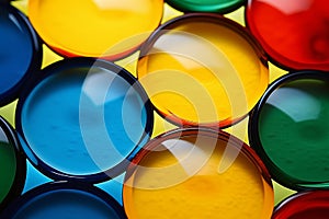 Vibrant Abstract Color Circle Patterns on White Surface
