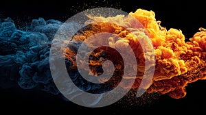 Vibrant Abstract Color Explosion, Dynamic Fusion of Warm and Cool Hues, Captivating Visual Energy.