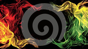 Vibrant Abstract Colorful Smoke Art on Black Background