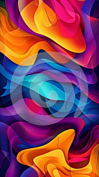 Vibrant Abstract Colorful Waves - Dynamic Multicolored Background