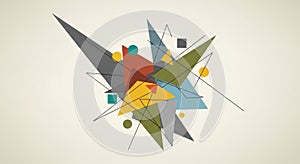 Abstract Geometric Composition Featuring Sharp Angles and Vibrant Colors