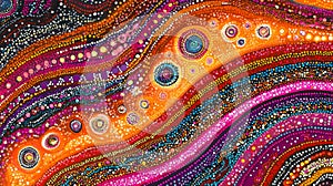 Vibrant Abstract Cosmic Waves Background