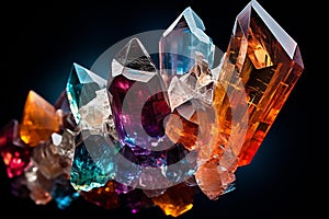 Vibrant Abstract Crystal Formations: Captivating Colors and Intricate Patterns