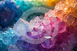 Crystal abstract colorful background texture photo