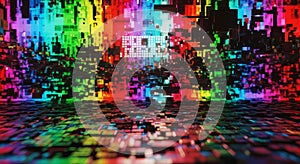 Vibrant Abstract Data Stream - A Colorful Digital Landscape