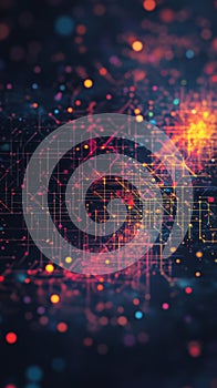 Vibrant Abstract Data Visualization with Minimalist Patterns and Simple Design Elements