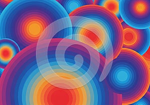 Vibrant abstract design featuring concentric circles in a spectrum