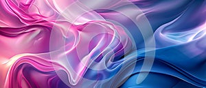 Vibrant, Abstract Digital Art With Pink And Blue Curves For Design Use