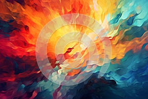 Vibrant abstract digital art with wavy pattern and fiery colors