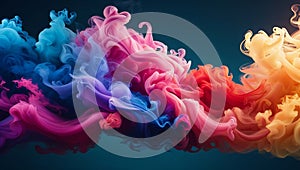 Abstract Swirling Cloud of Colorful Smoke Vertical Artwork