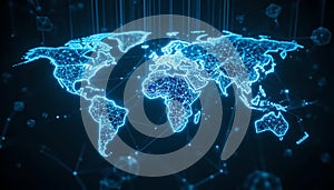 Global Digital Network Map - Interconnected World