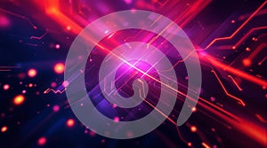 Vibrant Abstract Digital Network with Glowing Red and Purple Energy Streams technology