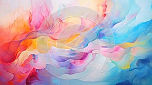 Vibrant abstract digital painting with a whirl of colors