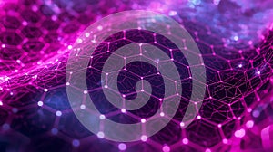 Abstract Hexagonal Network with Glowing Nodes