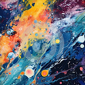 Vibrant Abstract Expressionism Inspired by Satellite Data