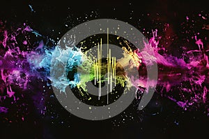 Vibrant Abstract Expressionist Paint Splatter Artwork photo