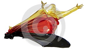 Vibrant Abstract Figure Swathed in the German Flag with a Golden Aura
