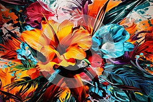 Vibrant Abstract Floral Artwork