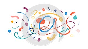 Vibrant Abstract Flow: Colorful Wavy Lines and Organic Shapes, vector design Generative AI