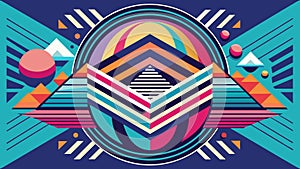 Vibrant Abstract Geometric Artwork with Dynamic Shapes and Patterns vector