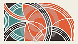 Vibrant Abstract Geometric Pattern with Overlapping Shapes, vector design Generative AI