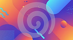 Vibrant abstract gradient background with dynamic fluid shapes and geometric elements