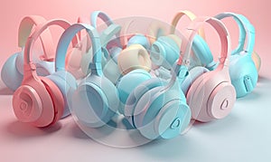 Vibrant abstract headphones to rock your tunes Creating using generative AI tools