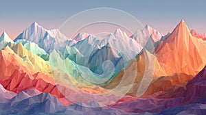 Abstract Rainbow Mountain Landscape