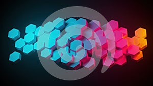 Neon Hexagon Abstract