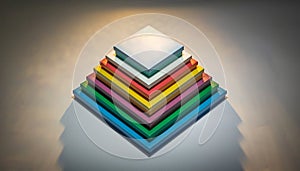 Colorful Layered Pyramid of Boxes
