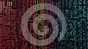 Abstract data Flow Pattern with Multi-Colored Numbers