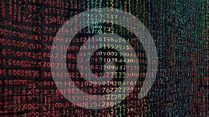 Abstract data Stream with Multicolored Numbers
