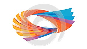 Vibrant Abstract Loop Icon - Continuous Motion Dynamic Energy Pattern, vector design Generative AI