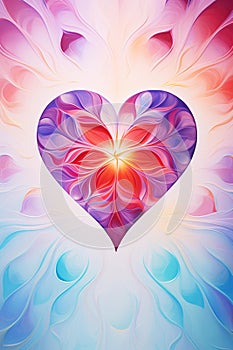 Vibrant Abstract Love Kaleidoscope: Intricate Heart Patterns Swirling in Symmetry