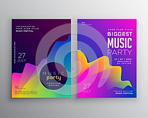 Vibrant abstract music party event flyer poster template design