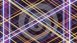 Vibrant Abstract Neon Light Grid Pattern on Dark Background with Intersecting Glowing Lines