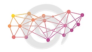 Vibrant Abstract Network: Dynamic Connectivity Grid, vector design Generative AI