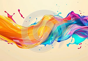 Vibrant abstract paint splash photo