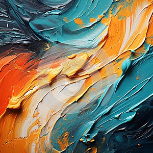 Vibrant Abstract Paint Textures: A Close-Up Masterpiece