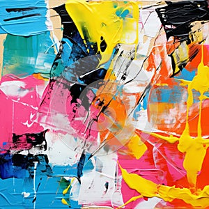 Vibrant Abstract Painting With Colorful Compositions And Contemporary Expressionism